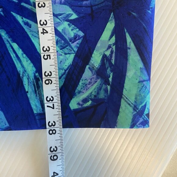 Spense Turquoise Blue Fit & Flare Dress Size 10 Sleeveless Tropical Hawaiian - Picture 12 of 12